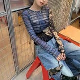 異素材ミックスシアートップス レイヤード風Y2Kスタイル 切り替えチュールトップス | Alvia | 詳細画像9