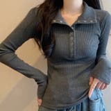 リブTシャツ レディース 長袖 | Alvia | 詳細画像1