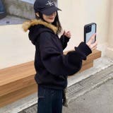 選べる素材(裏起毛 通常)ファーフードジップアップパーカー ロングシーズン | Alvia | 詳細画像6 