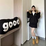 ファー付きフード ジップアップパーカー/オーバーサイズフーディー | Alvia | 詳細画像5