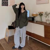 オーバーサイズ ボーダーニットカーディガン | Alvia | 詳細画像12