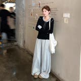 韓国風カジュアル配色ヘンリーネックTシャツトップス | Alvia | 詳細画像3
