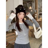 韓国風カジュアル配色ヘンリーネックTシャツトップス | Alvia | 詳細画像5