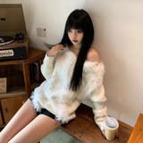 韓国風シャギーフェザー オフショル ニットトップス | Alvia | 詳細画像22