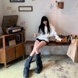 韓国風シャギーフェザー オフショル ニットトップス | Alvia | 詳細画像23