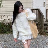 韓国風シャギーフェザー オフショル ニットトップス | Alvia | 詳細画像4