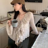 フリルリボンデザイン ニットプルオーバー | Alvia | 詳細画像12