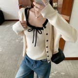配色リボンニットキャミ+カーディガン2点セット | Alvia | 詳細画像16