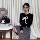 フリルリボンデザイン リブ長袖トップス | Alvia | 詳細画像7