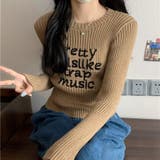 英字デザインロゴジャガード ショート丈 ニットトップス | Alvia | 詳細画像15