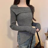 グレー | 2WAYニットトップス | Alvia