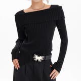 ブラック | 2WAYニットトップス | Alvia