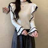 配色フリルトップス | Alvia | 詳細画像9