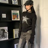 ブラック | Y2Kプリント リブ Tシャツ | Alvia
