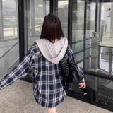 フード付きゆったりチェック柄シャツ | Alvia | 詳細画像17