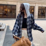 フード付きゆったりチェック柄シャツ | Alvia | 詳細画像6 