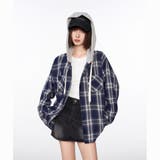 フード付きゆったりチェック柄シャツ | Alvia | 詳細画像3