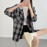 フード付きゆったりチェック柄シャツ | Alvia | 詳細画像17 