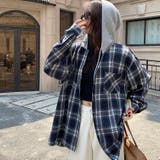 フード付きゆったりチェック柄シャツ | Alvia | 詳細画像1 