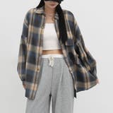 ブルー | チェックシャツ ビッグシルエット 羽織りにも◎ | Alvia