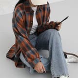 オレンジ | チェックシャツ ビッグシルエット 羽織りにも◎ | Alvia