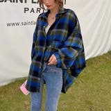グリーン | チェックシャツ ビッグシルエット 羽織りにも◎ | Alvia