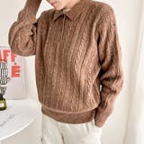 ベージュ | ケーブルポロニット | Alvia