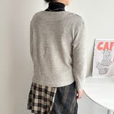 Vネック配色切り替えニット | Alvia | 詳細画像7