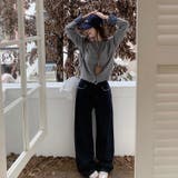 チェック切り替えレイヤード風ニットカーディガン（ブラック／グレー） | Alvia | 詳細画像8 