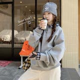 チェック切替 オーバーサイズ裏起毛フェイクレイヤードプルオーバー/トレーナー | Alvia | 詳細画像14