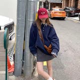 チェック切替 オーバーサイズ裏起毛フェイクレイヤードプルオーバー/トレーナー | Alvia | 詳細画像6