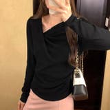 秋冬新作 アシメネックドレープニットトップス／大人フェミニン | Alvia | 詳細画像8 