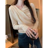 秋冬新作 アシメネックドレープニットトップス／大人フェミニン | Alvia | 詳細画像5 