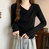 秋冬新作 アシメネックドレープニットトップス／大人フェミニン | Alvia | 詳細画像7 