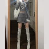 ショート丈ファー付きサガラ刺繍ハートロゴトップス | Alvia | 詳細画像5 