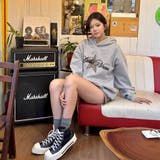 レオパードスターロゴプリントパーカー 裏起毛 | Alvia | 詳細画像7 