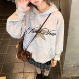 グレー | レオパードスターロゴプリントパーカー 裏起毛 | Alvia