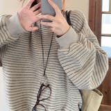 裏起毛ボーダートレーナー | Alvia | 詳細画像1 