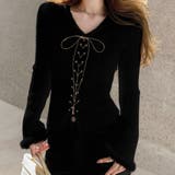 ブラック | レースアップトップス | Alvia