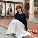 リボン刺繍レイヤード風トップス | Alvia | 詳細画像6 