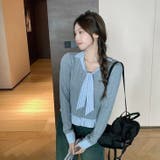 グレー | レイヤード風トップス | Alvia