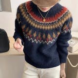 ノルディック柄ニットプルオーバー | Alvia | 詳細画像2