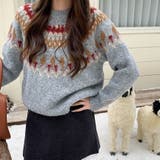 ノルディック柄ニットプルオーバー | Alvia | 詳細画像3