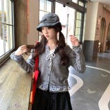 ドットチュール切り替え ニットカーディガン | Alvia | 詳細画像4 