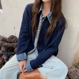 デニムレイヤード風ニットカーディガン | Alvia | 詳細画像3