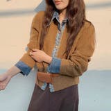 デニムレイヤード風ニットカーディガン | Alvia | 詳細画像4