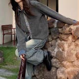 デニムレイヤード風ニットカーディガン | Alvia | 詳細画像5