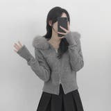 フェイクファーフード付き ジップニット | Alvia | 詳細画像2 