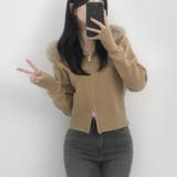 フェイクファーフード付き ジップニット | Alvia | 詳細画像10 