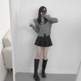 フェイクファーフード付き ジップニット | Alvia | 詳細画像5 